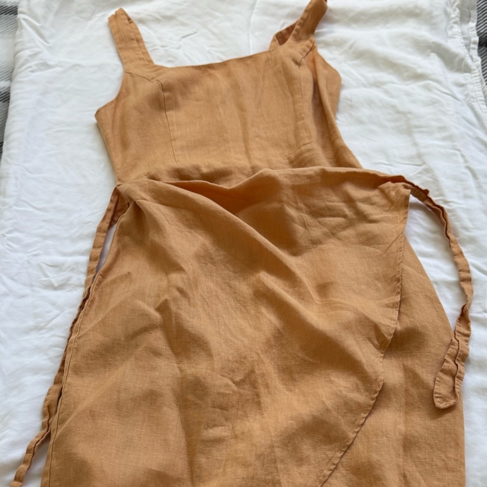 Wilfred Strapless Tan Dress